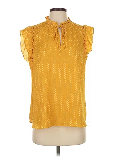 Pre-owned Tamara H. Sleeveless Blouse In Yellow