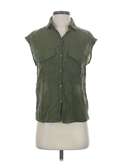 Pre-owned Tamara H. Sleeveless Button Down Shirt In Green