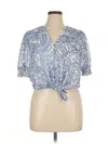 Tamara Henriques Short Sleeve Blouse In Blue