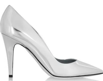 Pre-owned Tamara Mellon $495  Addiction Mirror Silver Leather Pumps Heels Shoes 40.5