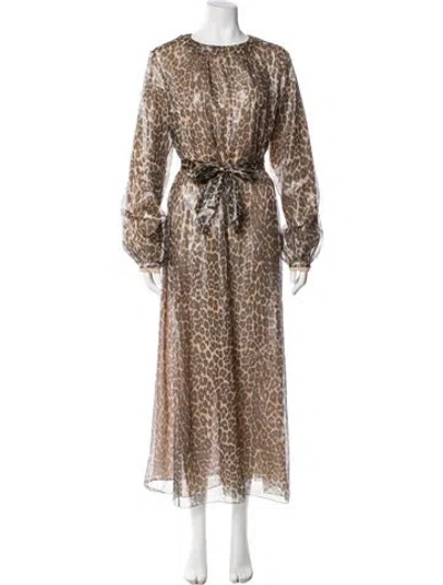 Pre-owned Tamara Mellon Animal Print Long Dress In Multi