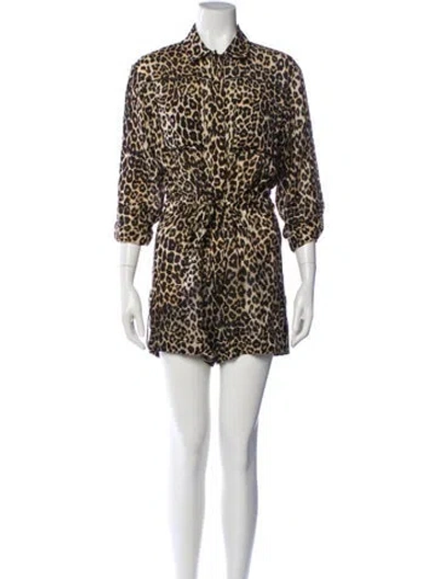 Pre-owned Tamara Mellon Animal Print Romper In Neutral