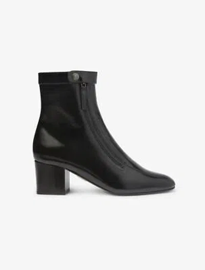 Pre-owned Tamara Mellon Black Calf Avenger Booties Ankle 55mm Heels $650