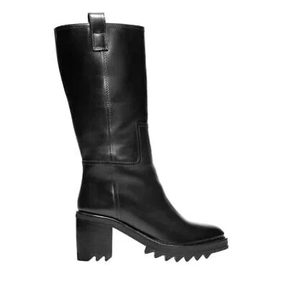 Pre-owned Tamara Mellon Black Mid-calf Easy Rider All-weather Boots 80mm Heels $795
