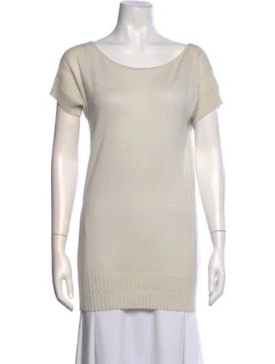 Pre-owned Tamara Mellon Cashmere Bateau Neckline Top In Neutrals