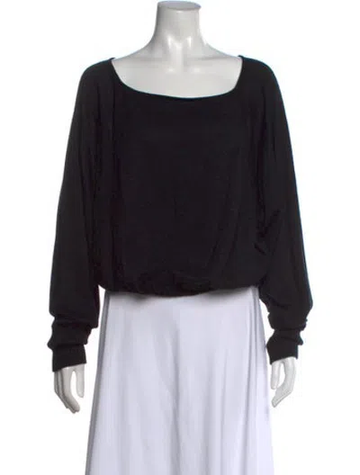 Pre-owned Tamara Mellon Cashmere Square Neckline Sweater In Black