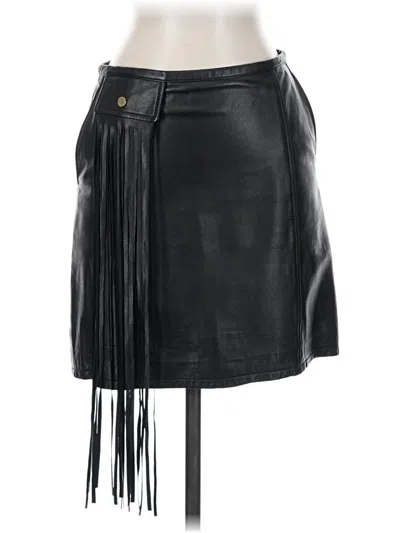 Pre-owned Tamara Mellon Faux Leather Skirt In Black