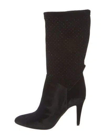 Pre-owned Tamara Mellon Glitter Boots In Black