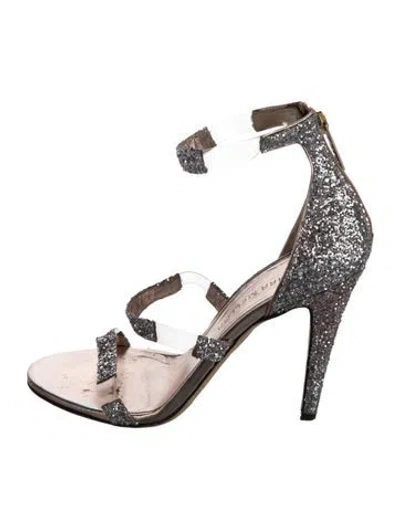 Pre-owned Tamara Mellon Glitter Glitter Accents Sandals In Pink