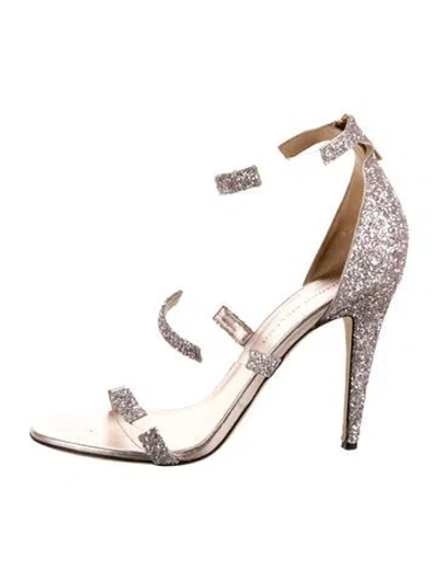 Pre-owned Tamara Mellon Glitter Glitter Accents Sandals In Pink