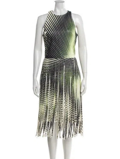Pre-owned Tamara Mellon Lamb Leather Midi Length Dress In Neutrals
