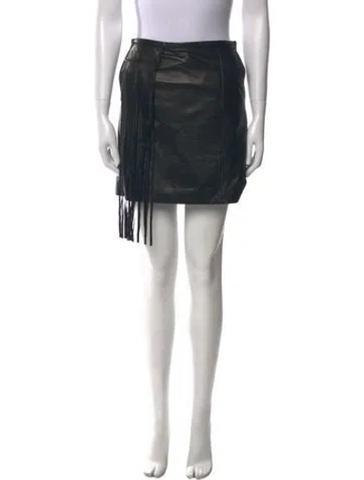 Pre-owned Tamara Mellon Lamb Leather Mini Skirt In Black