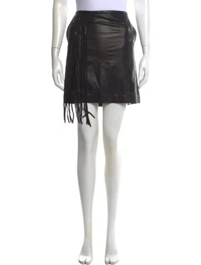 Pre-owned Tamara Mellon Lamb Leather Mini Skirt W/ Tags In Black