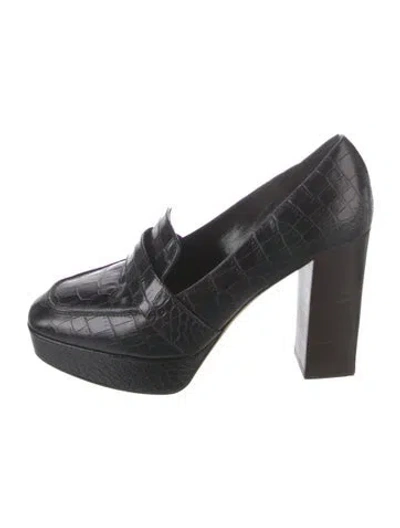 Pre-owned Tamara Mellon Leather Animal Print Pumps In Black
