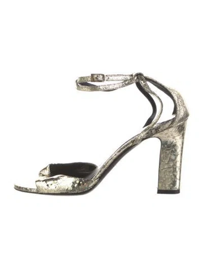 Pre-owned Tamara Mellon Leather Animal Print Sandals