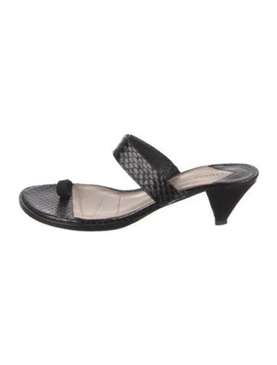Pre-owned Tamara Mellon Leather Animal Print Sandals In Black