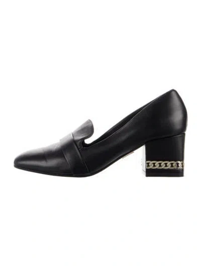 Pre-owned Tamara Mellon Leather Chain-link Accents Pumps In Blue