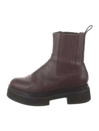 Pre-owned Tamara Mellon Leather Chelsea Boots In Burgundy