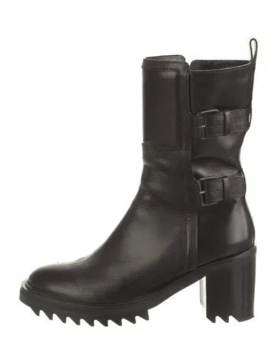 Pre-owned Tamara Mellon Leather Combat Boots In Black