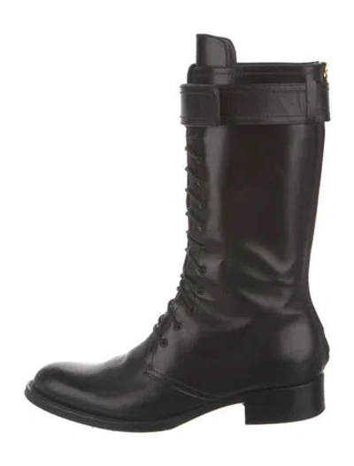 Pre-owned Tamara Mellon Leather Combat Boots In Black