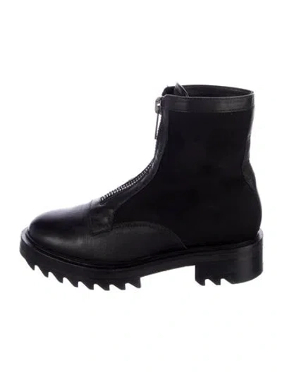 Pre-owned Tamara Mellon Leather Combat Boots In Black