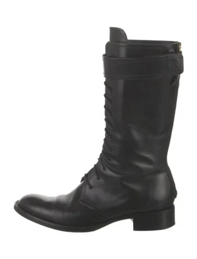 Pre-owned Tamara Mellon Leather Combat Boots In Black