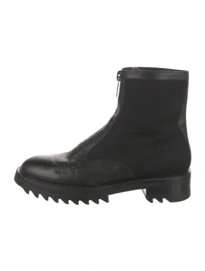 Pre-owned Tamara Mellon Leather Combat Boots In Black