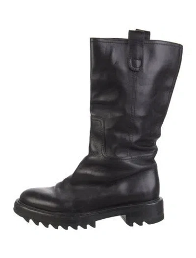 Pre-owned Tamara Mellon Leather Combat Boots In Black