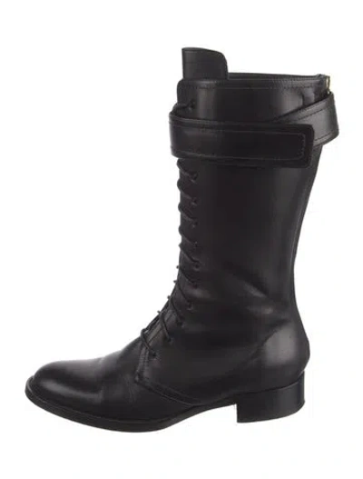 Pre-owned Tamara Mellon Leather Combat Boots In Black