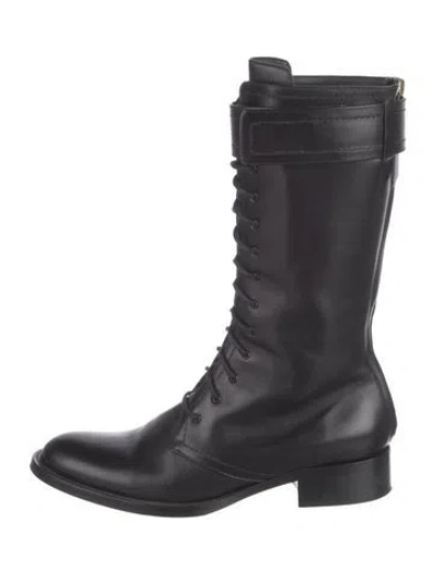 Pre-owned Tamara Mellon Leather Combat Boots In Black
