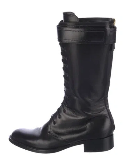 Pre-owned Tamara Mellon Leather Combat Boots In Black