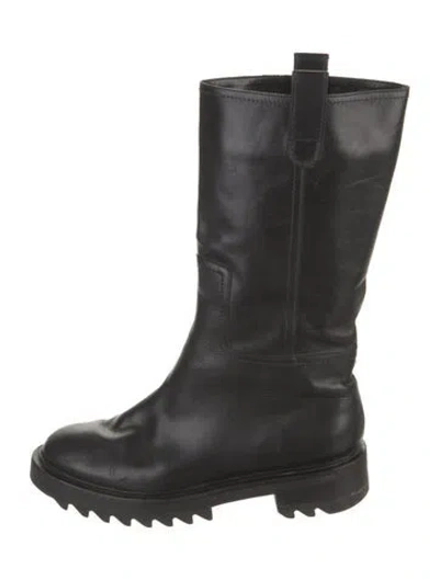Pre-owned Tamara Mellon Leather Combat Boots In Black