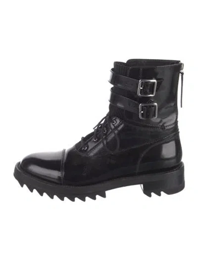 Pre-owned Tamara Mellon Leather Combat Boots In Black