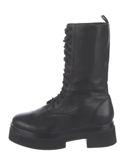 Pre-owned Tamara Mellon Leather Combat Boots In Black