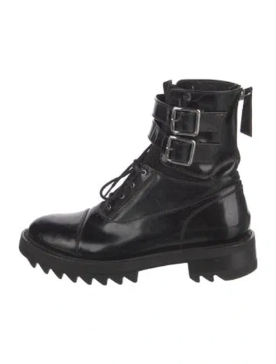 Pre-owned Tamara Mellon Leather Combat Boots In Black