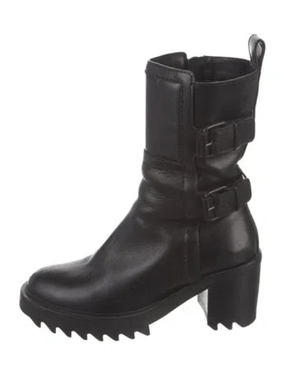 Pre-owned Tamara Mellon Leather Combat Boots In Black
