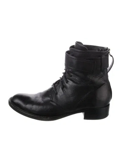 Pre-owned Tamara Mellon Leather Combat Boots In Black