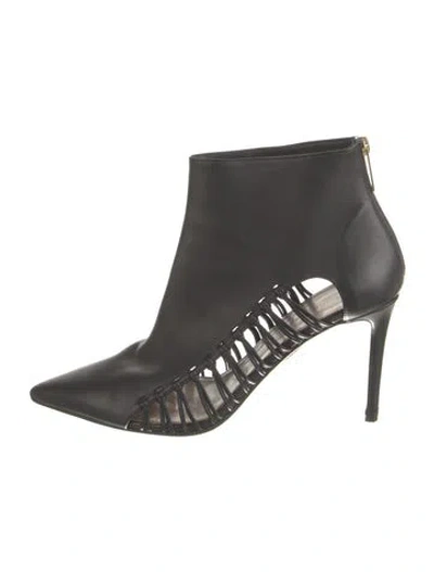 Pre-owned Tamara Mellon Leather Cutout Accent Pumps In Black