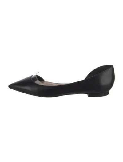 Pre-owned Tamara Mellon Leather D'orsay Flats In Black