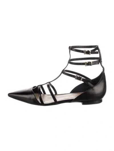 Pre-owned Tamara Mellon Leather Flats In Black