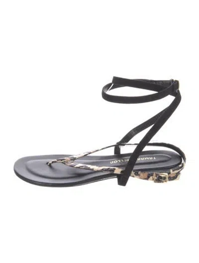 Pre-owned Tamara Mellon Leather Gladiator Sandals In Black