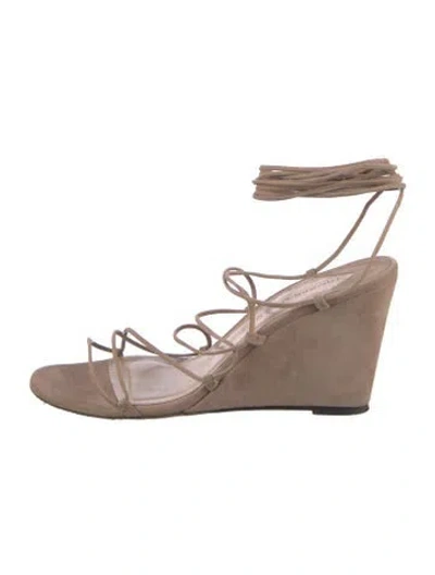 Pre-owned Tamara Mellon Leather Gladiator Sandals In Neutral