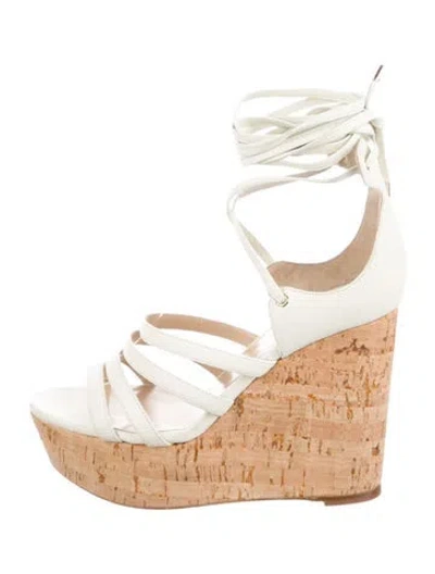 Pre-owned Tamara Mellon Leather Gladiator Sandals In Neutral