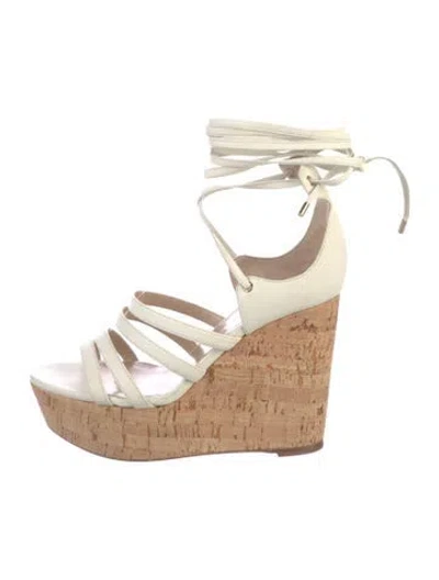 Pre-owned Tamara Mellon Leather Gladiator Sandals In White
