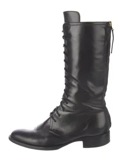 Pre-owned Tamara Mellon Leather Lace-up Boots In Black