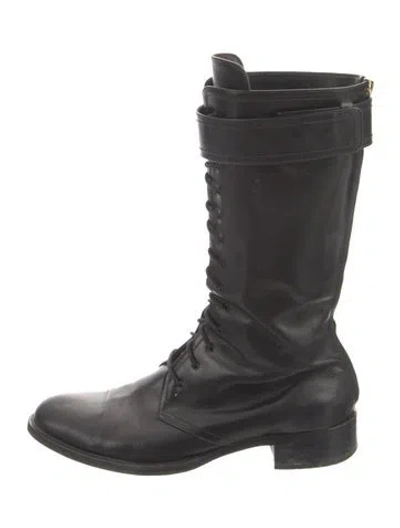 Pre-owned Tamara Mellon Leather Lace-up Boots In Black