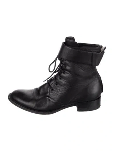 Pre-owned Tamara Mellon Leather Lace-up Boots In Black