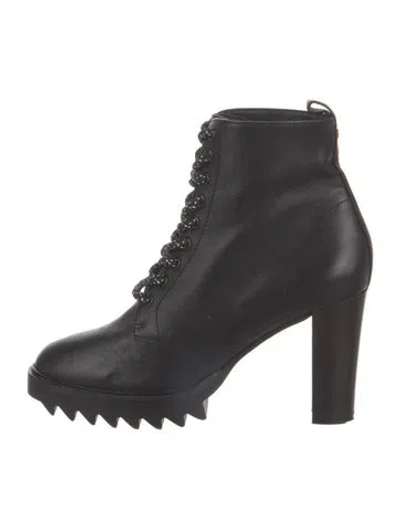Pre-owned Tamara Mellon Leather Lace-up Boots In Black