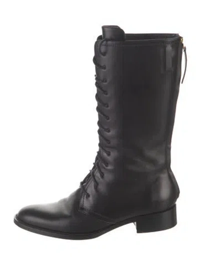 Pre-owned Tamara Mellon Leather Lace-up Boots In Black