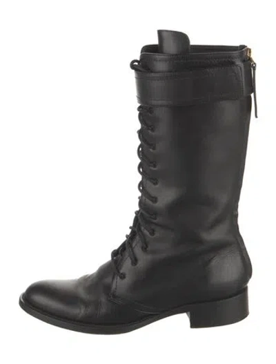 Pre-owned Tamara Mellon Leather Lace-up Boots In Black